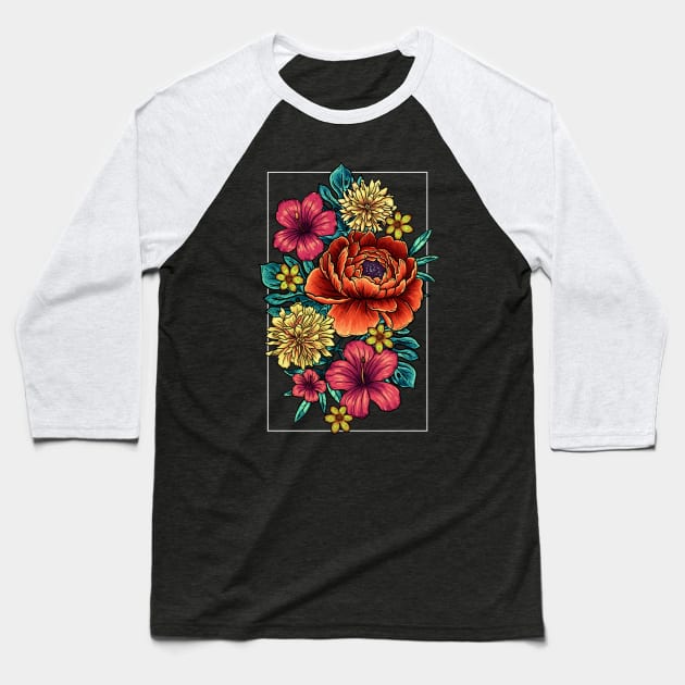 Bloom in Frame B Baseball T-Shirt by codrea